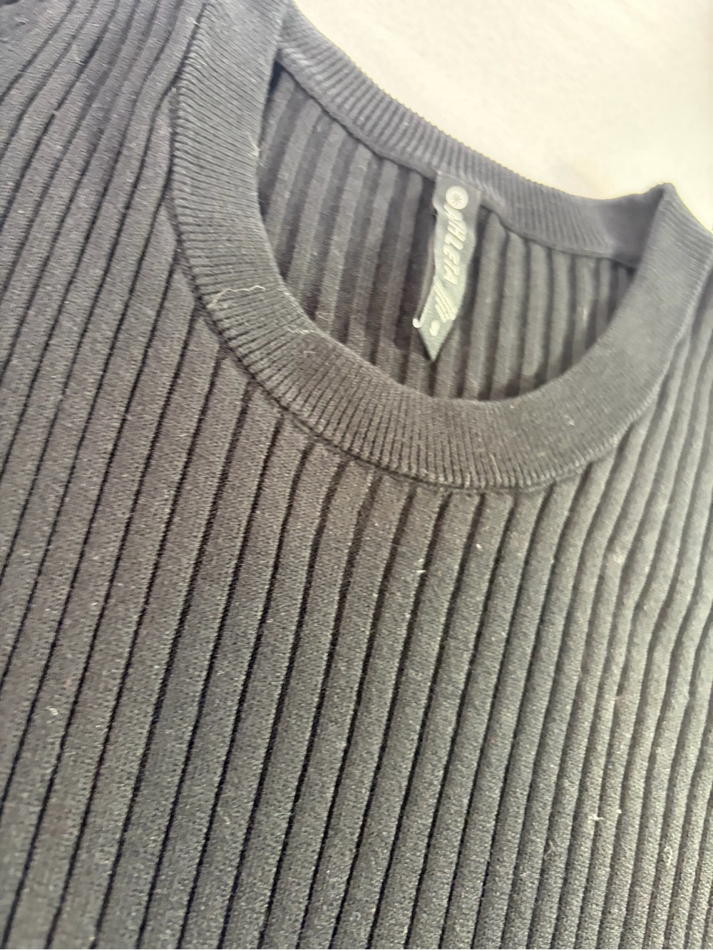 Athleta Black Ribbed Crewneck Top - Picture 5 of 6